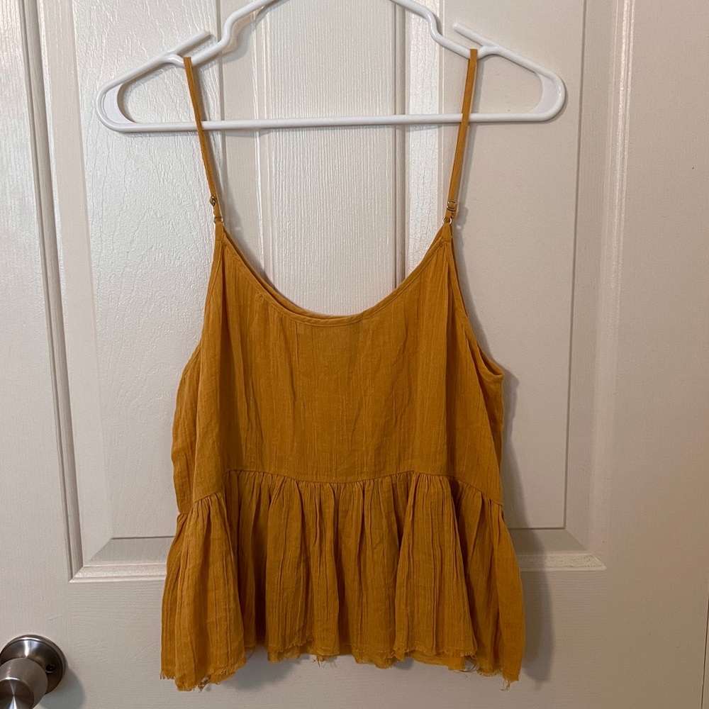 Mustard yellow peplum camisole